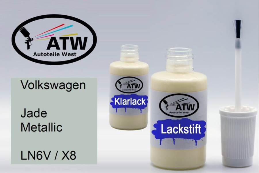 Volkswagen, Jade Metallic, LN6V / X8: 20ml Lackstift + 20ml Klarlack - Set, von ATW Autoteile West.